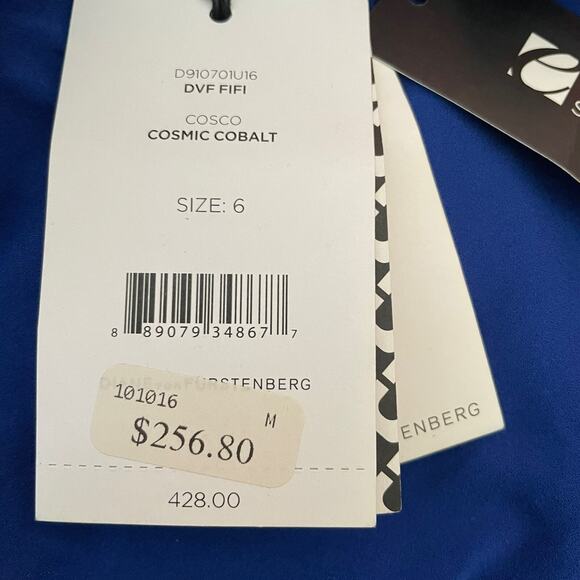 Diane Von Furstenberg DVF Womens Fifi Royal Blue Short Floral Lace Dress 6 M NWT - Picture 12 of 14